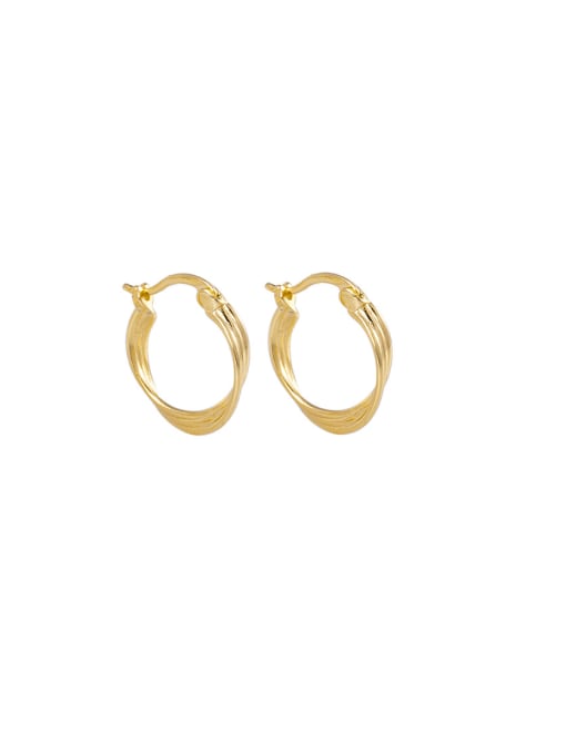ES1602 [Gold] 925 Sterling Silver Geometric Minimalist Hoop Earring
